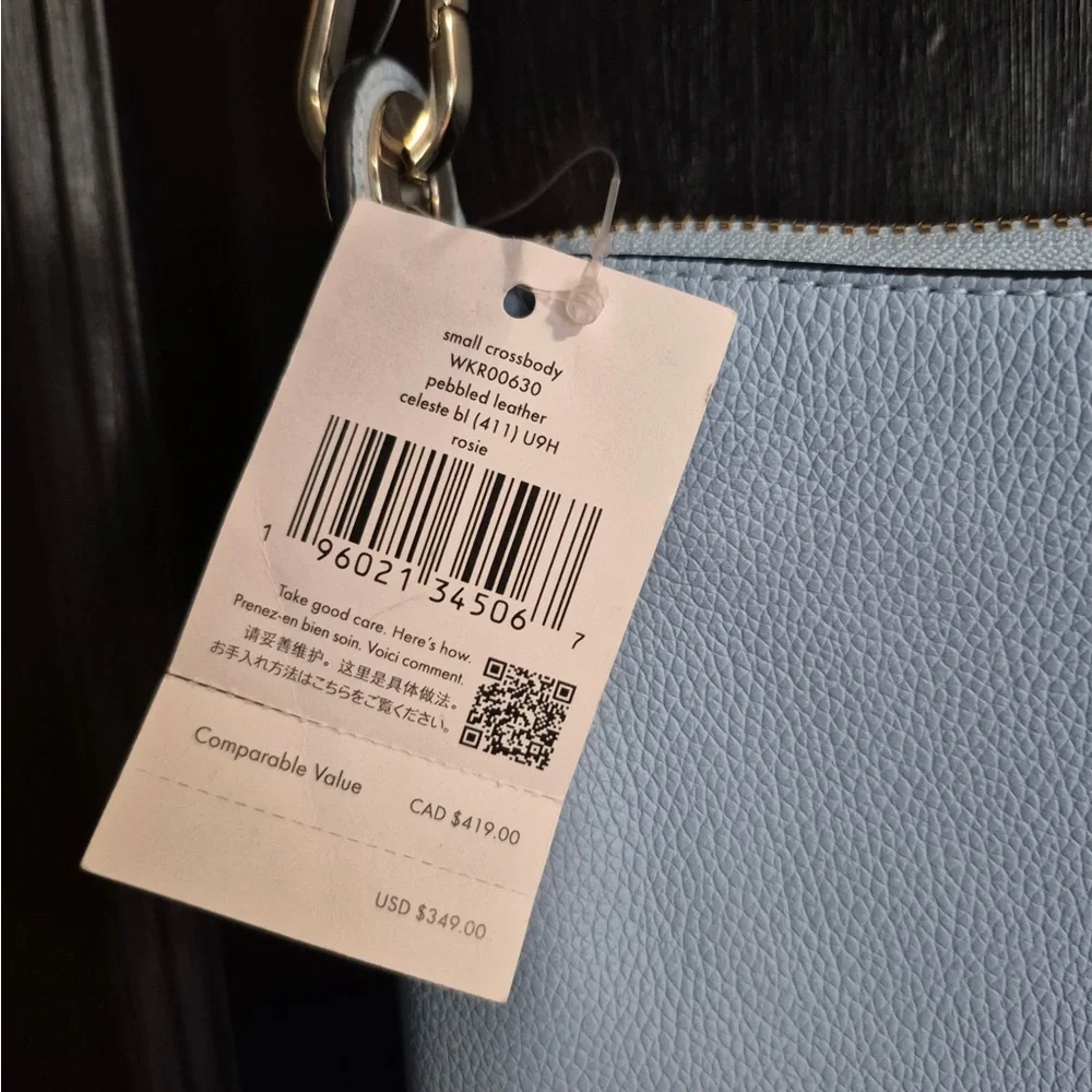 Kate Spade NWT Rosie Small Pebbled Leather Crossbody - Celeste Blue